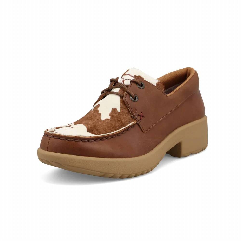 NEW TWISTED X women's platform shoe in cowhide multi & rustic brown